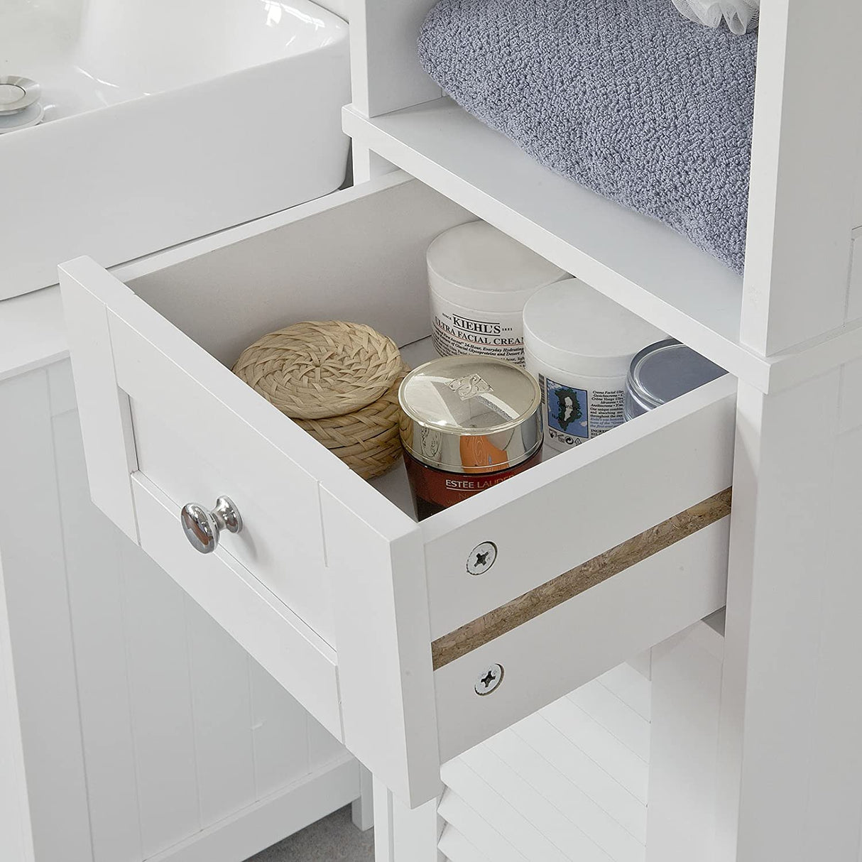 Slim Modern Freestanding Bathroom Storage Cabinet 170x32x30 cm