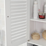 Slim Modern Freestanding Bathroom Storage Cabinet 170x32x30 cm - Low Angle