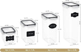Airtight 7-Piece BPA-Free Plastic Food Storage Set in Black - Front View