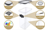 Airtight 7-Piece BPA-Free Plastic Food Storage Set in Black - Side View