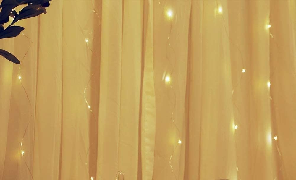 Warm White 300 LED Curtain String Lights with Remote Control - 8 Modes for Bedroom Decor (300 x 300cm)