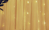 Warm White 300 LED Curtain String Lights with Remote Control - 8 Modes for Bedroom Decor (300 x 300cm) - Rear View