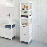 Vertical Storage Cabinet with Shelves and Drawer Units - Rear View