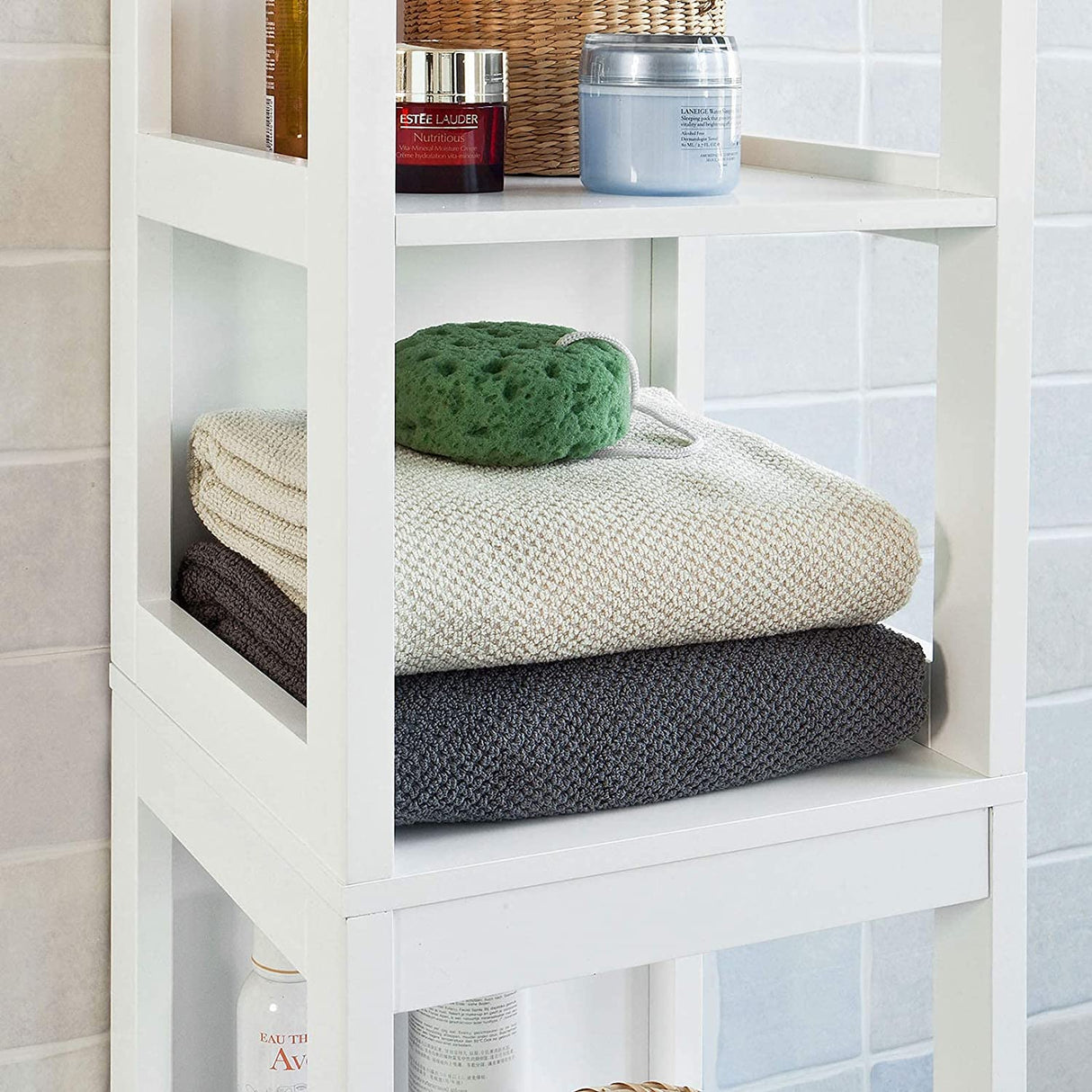 Vertical Storage Cabinet with Shelves and Drawer Units