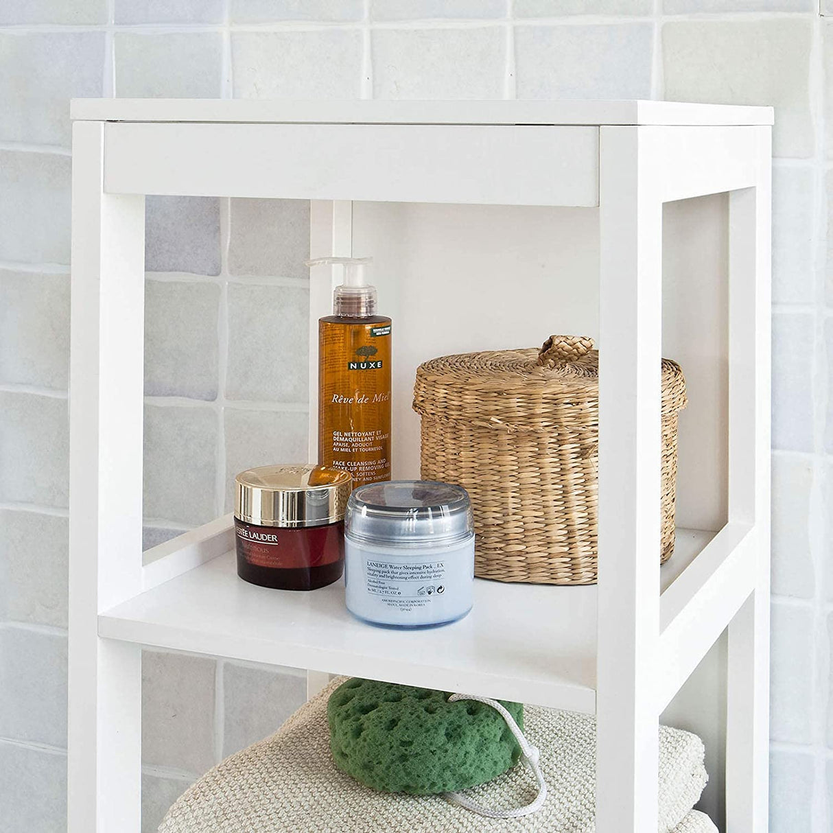 Vertical Storage Cabinet with Shelves and Drawer Units