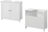 Elegant White Bathroom Storage Cabinet 58 x 60 x 34 cm - Rear View