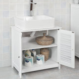Elegant White Bathroom Storage Cabinet 58 x 60 x 34 cm - Side View