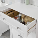 White Freestanding Storage Cabinet with Adjustable Shelf and Drawer, 60x87x35 cm - 45-Degree Angle