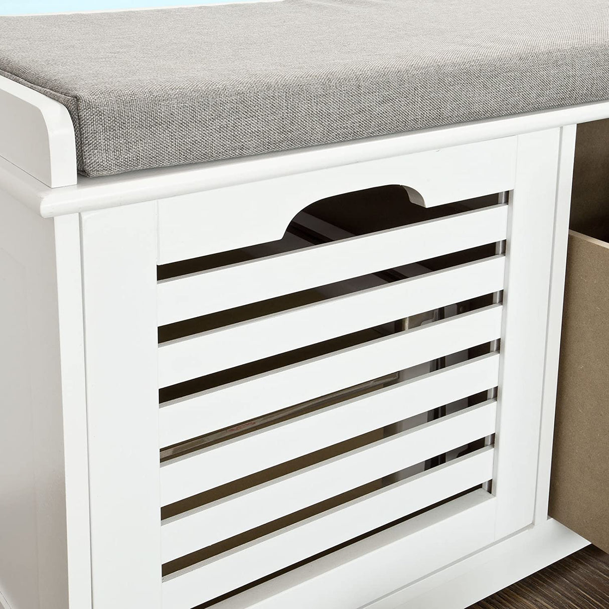 Scandinavian-Style Multi-Functional Storage Bench with Drawers and Baskets