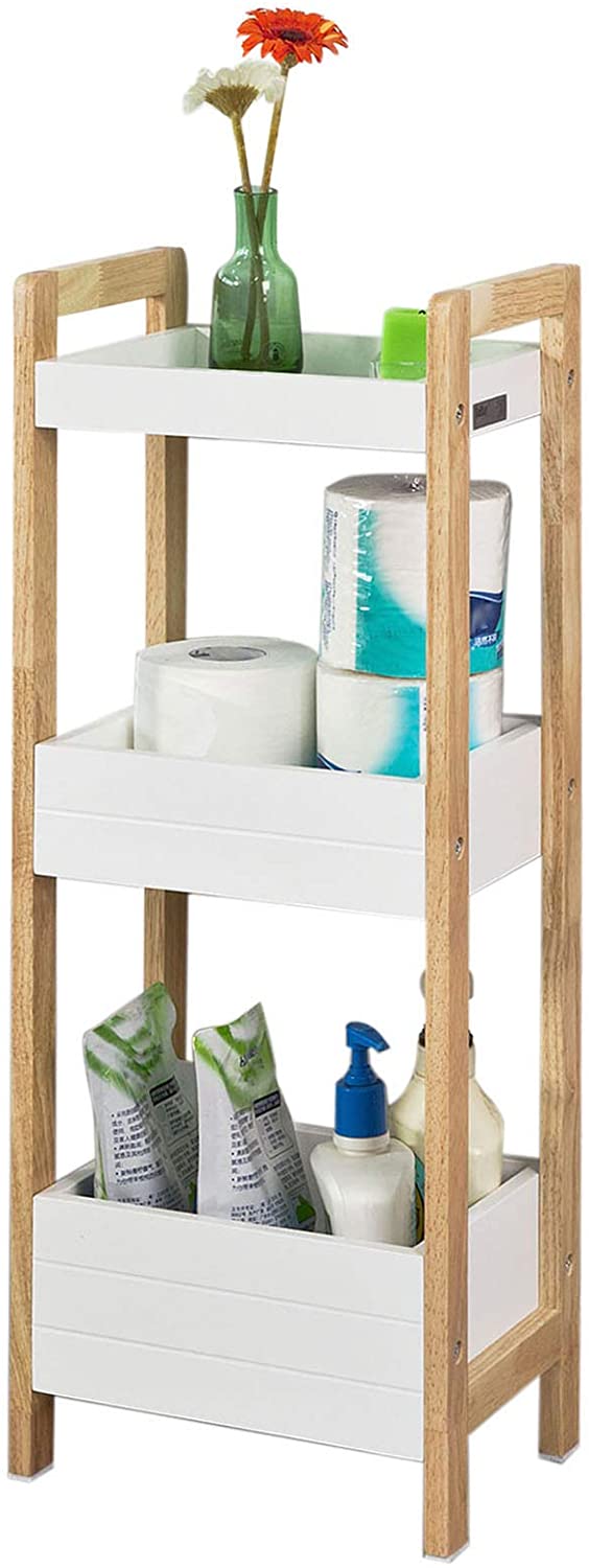 Multifunctional 3-Tier White Storage Shelf for Bathroom and Beyond