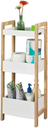 Multifunctional 3-Tier White Storage Shelf for Bathroom and Beyond