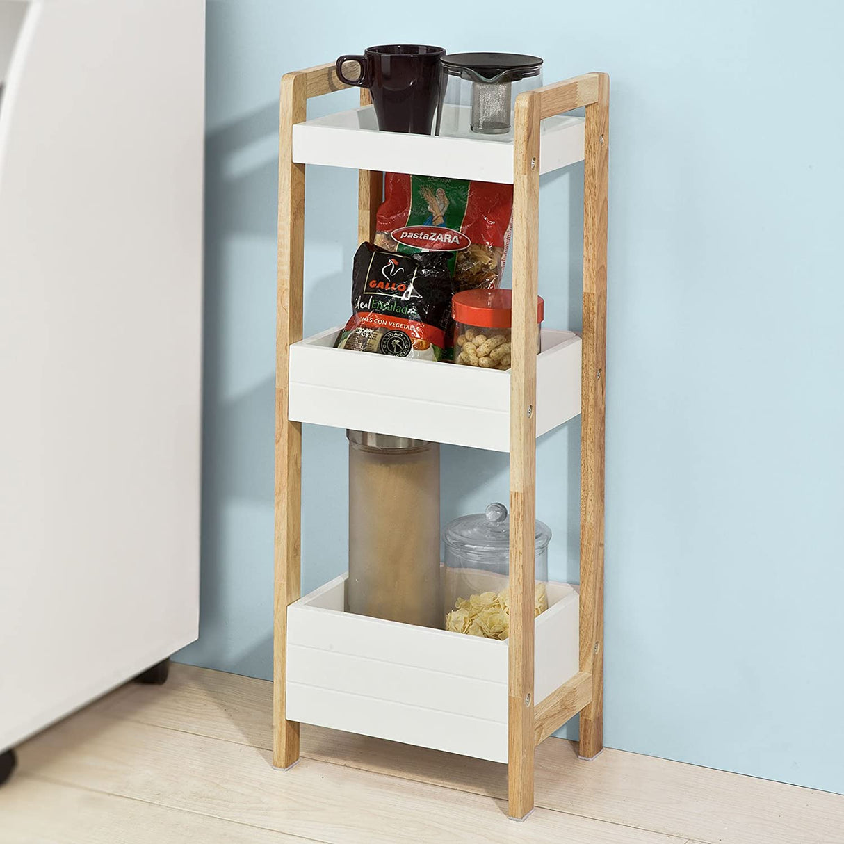 Multifunctional 3-Tier White Storage Shelf for Bathroom and Beyond