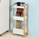 Multifunctional 3-Tier White Storage Shelf for Bathroom and Beyond - Front View