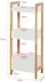 Multifunctional 3-Tier White Storage Shelf for Bathroom and Beyond - Side View