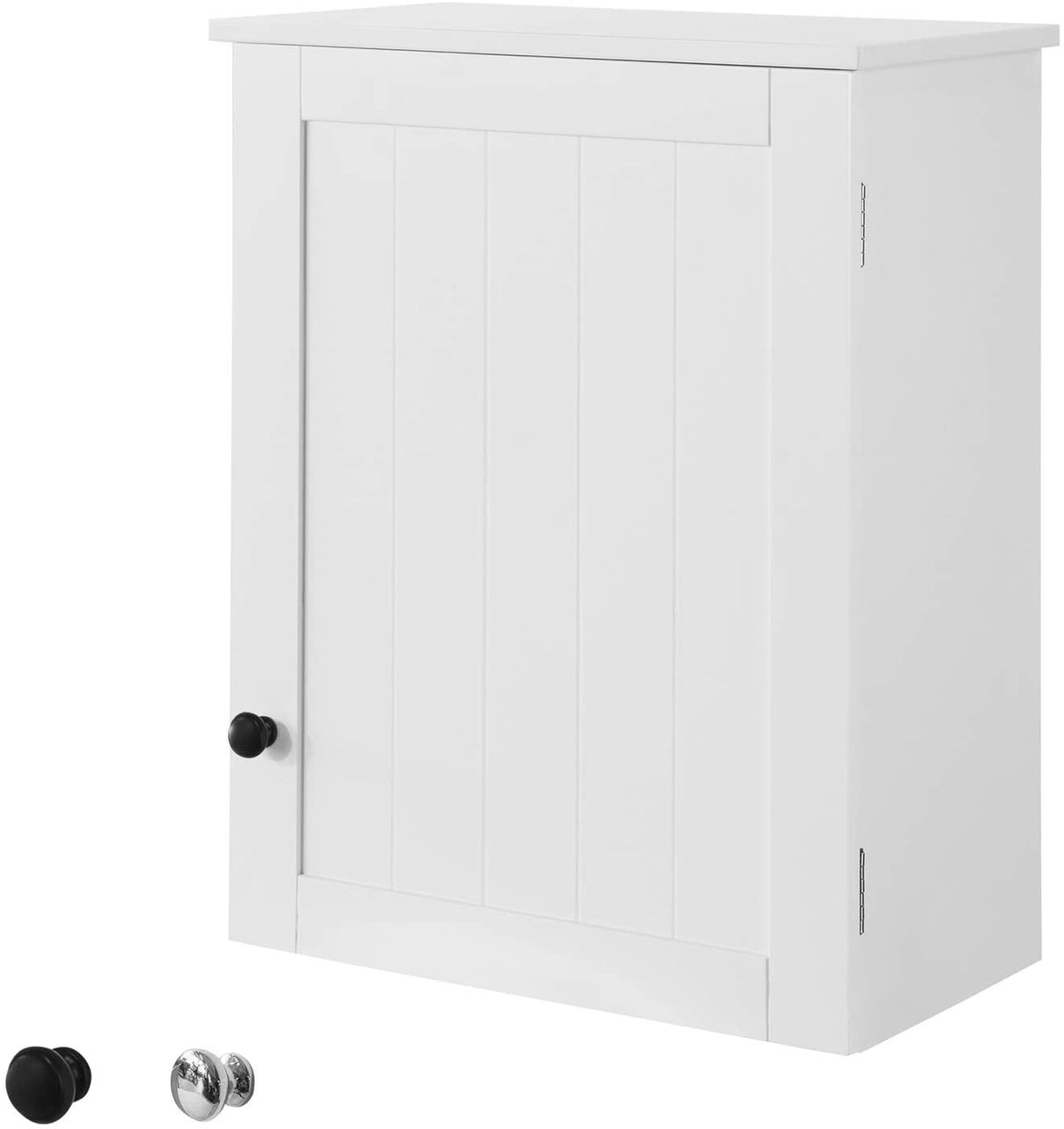 Stylish White Wall-Mounted Cabinet with Adjustable Shelf 40x52cm