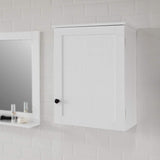 Stylish White Wall-Mounted Cabinet with Adjustable Shelf 40x52cm - Front View