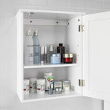 Stylish White Wall-Mounted Cabinet with Adjustable Shelf 40x52cm - 45-Degree Angle