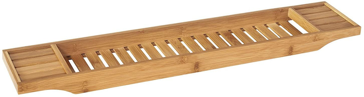 Natural Bamboo Bath Organizer Tray with Moisture-Resistant Finish