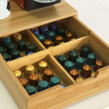 Bamboo Coffee Pod and Tea Bag Organizer with Stand - 45-Degree Angle