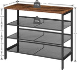 Rustic Industrial 4-Tier Shoe Storage Bench with Easy Assembly - 45-Degree Angle