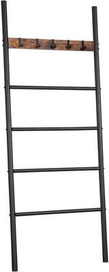 Multi-Purpose 5-Tier Towel and Coat Rack with Removable Hooks for Home Use - Front View