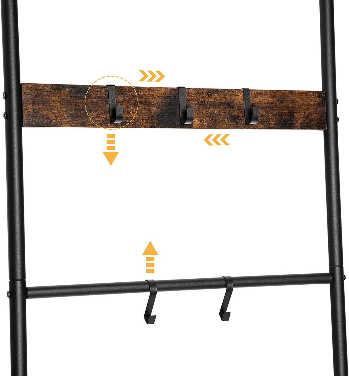 Multi-Purpose 5-Tier Towel and Coat Rack with Removable Hooks for Home Use