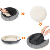 Deluxe Grey Round Dog Sofa Bed with Memory Foam Comfort - Extra Image