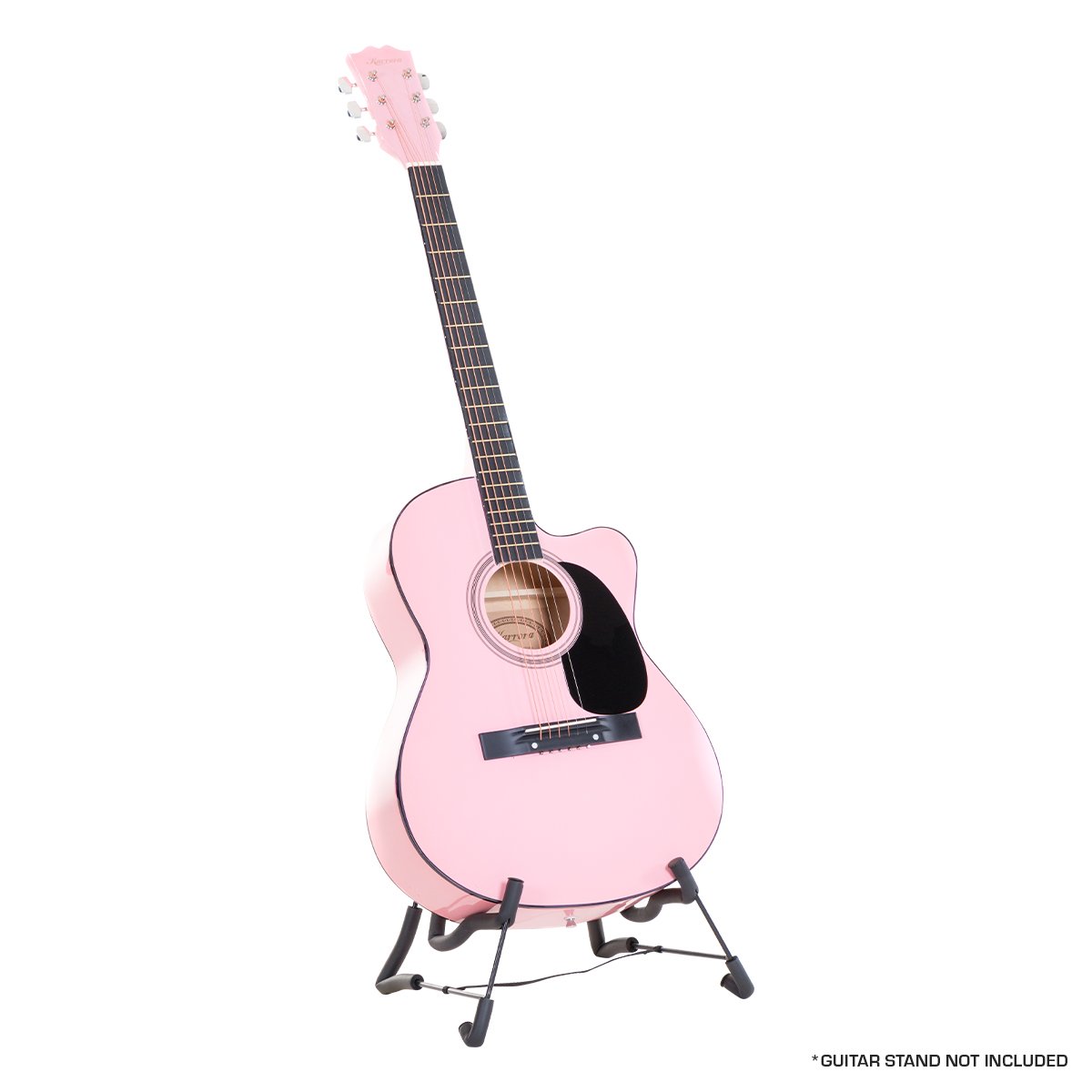 Karrera Pink Acoustic Guitar with Cutaway Design - 40 Inches