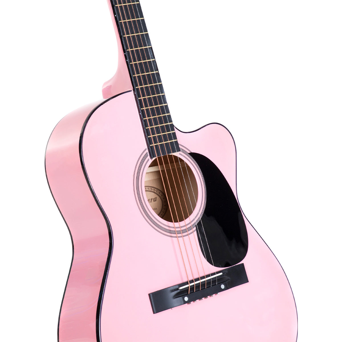 Karrera Pink Acoustic Guitar with Cutaway Design - 40 Inches