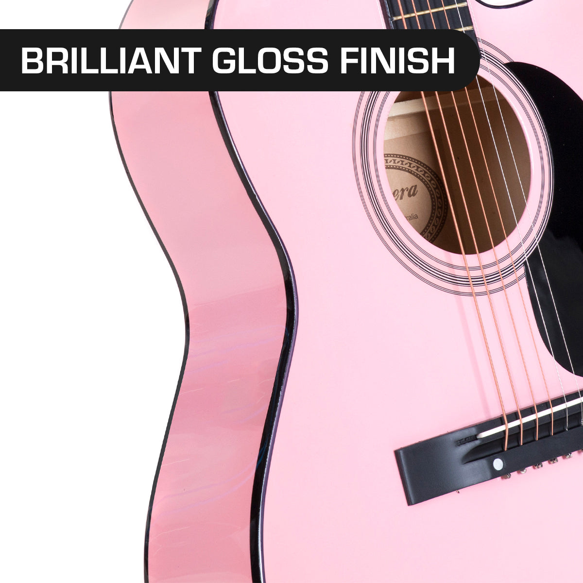 Karrera Pink Acoustic Guitar with Cutaway Design - 40 Inches