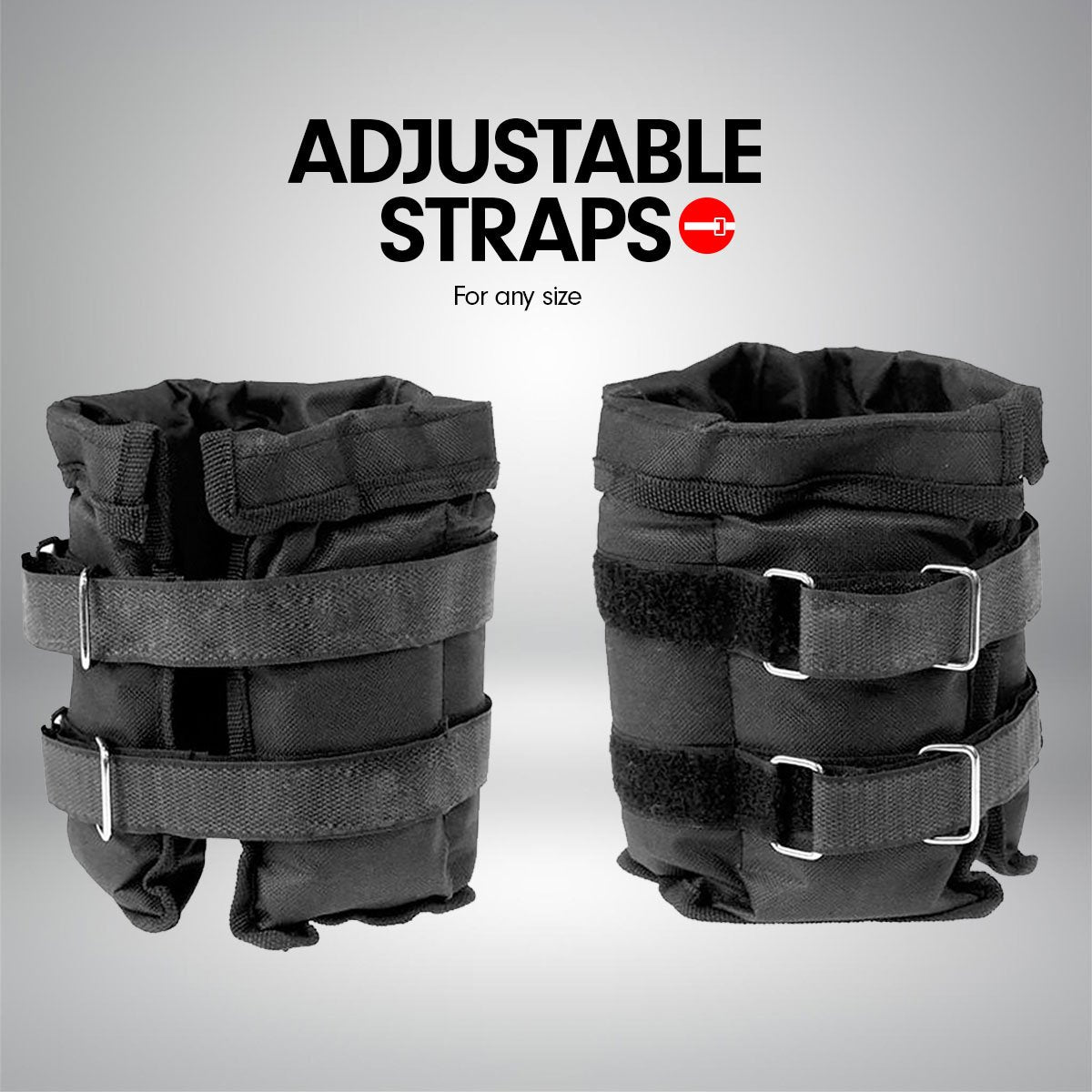 Adjustable 1kg Ankle Weights by Powertrain - Enhance Your Gym, Yoga & Fitness Workouts