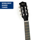 Karrera Kids' Black Acoustic Guitar - Perfect for Learning and Performance - Top-Down View
