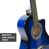 Karrera Blue Cutaway Acoustic Guitar for Kids - Perfect for Learning and Performance - Top-Down View