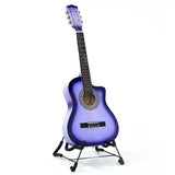 Karrera Children's Cutaway Acoustic Guitar for Kids - Purple - Front View