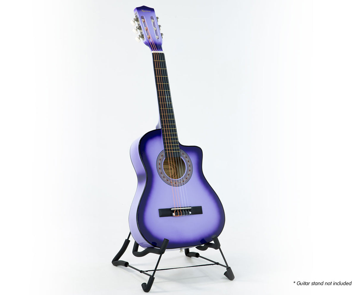 Karrera Children's Cutaway Acoustic Guitar for Kids - Purple