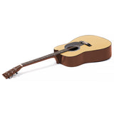 Karrera 38-Inch Cutaway Acoustic Guitar Bundle with Weatherproof Bag - Natural Finish - Top-Down View
