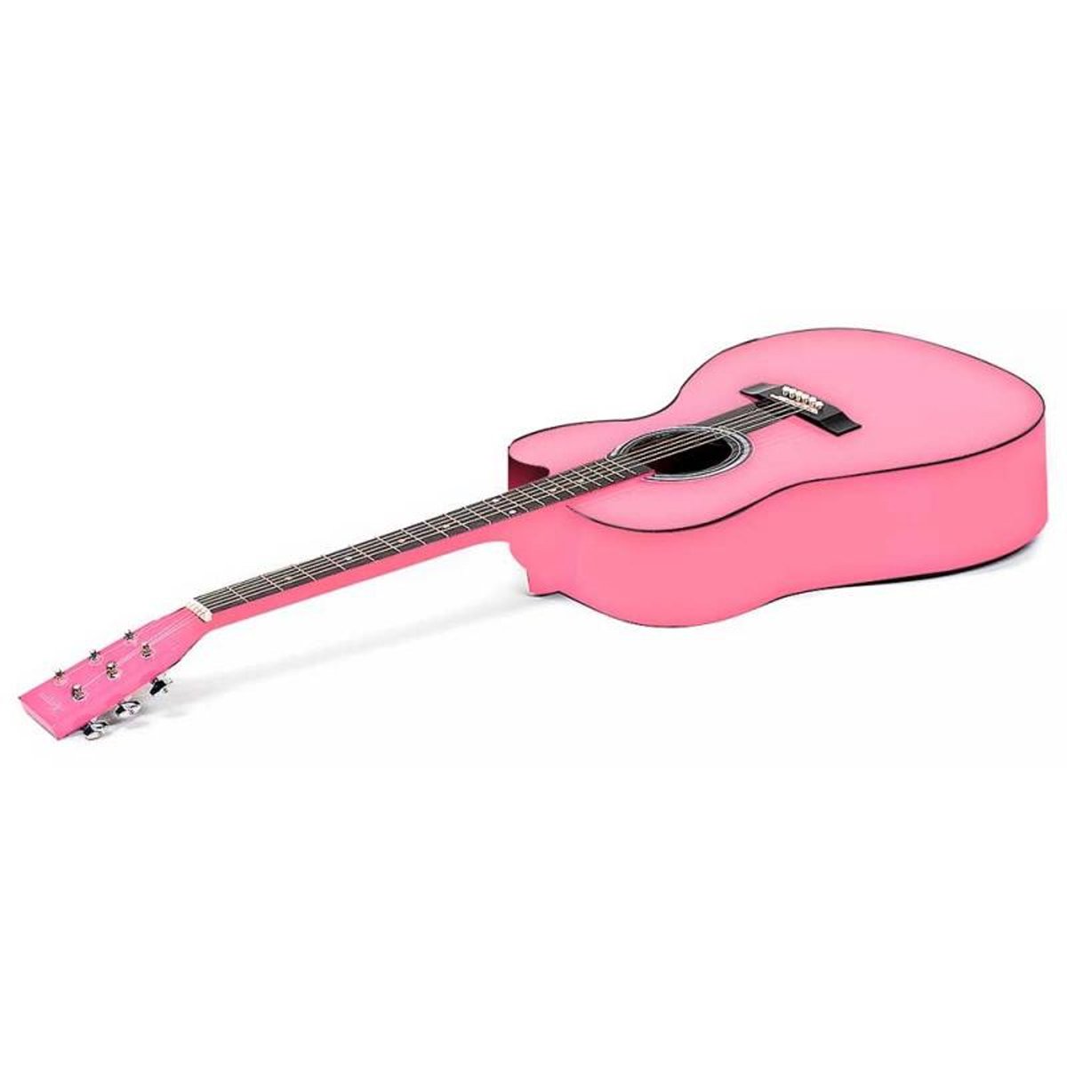Karrera 38-Inch Cutaway Pink Acoustic Guitar Set with Bag