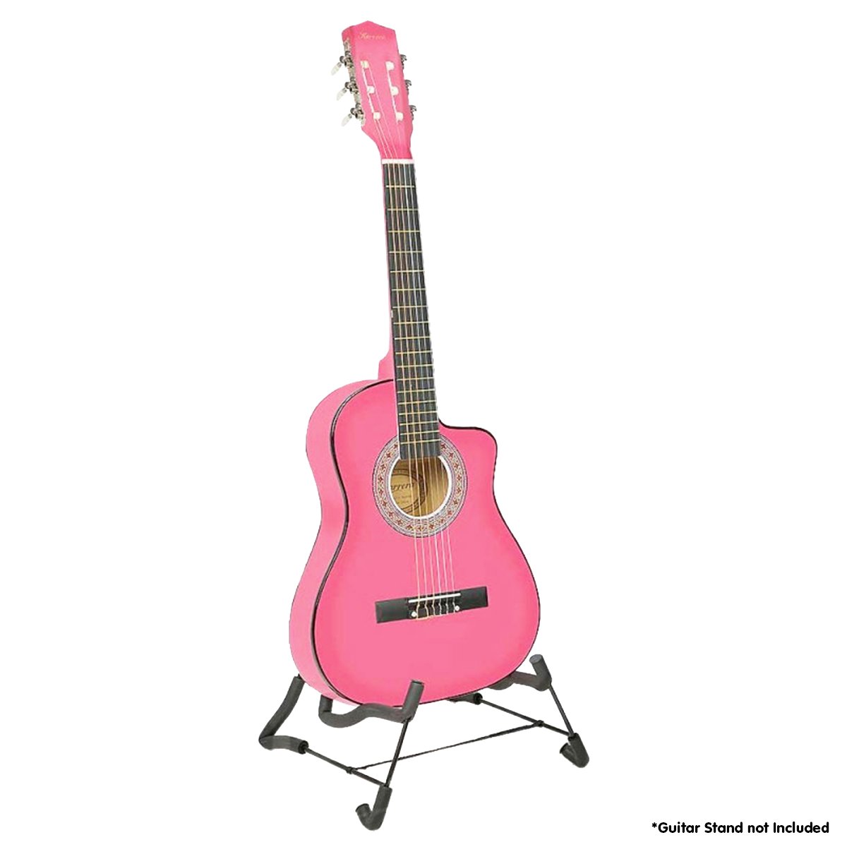Karrera 38-Inch Cutaway Pink Acoustic Guitar Set with Bag