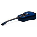 Karrera 38in Cutaway Acoustic Guitar Bundle with Accessories - Blue Burst - Side View