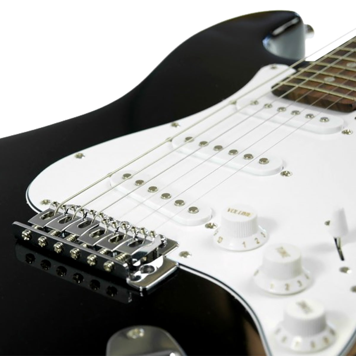Karrera 39-Inch Black Electric Guitar with Whammy Bar and Adjustable Features