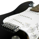 Karrera 39-Inch Black Electric Guitar with Whammy Bar and Adjustable Features