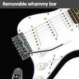 Karrera 39-Inch Black Electric Guitar with Whammy Bar and Adjustable Features