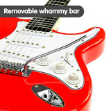 Karrera 39-Inch Electric Guitar in Stunning Red Finish - 45-Degree Angle