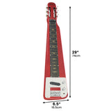 Karrera Metallic Red 6-String Electric Lap Steel Guitar - Side View
