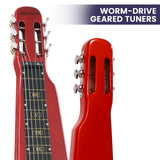 Karrera Metallic Red 6-String Electric Lap Steel Guitar - Close-Up Angle