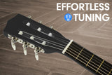 Karrera 34-Inch Kids Acoustic Wooden Guitar - Black - 45-Degree Angle