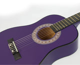 Karrera 34-Inch Purple Acoustic Guitar for Kids - Real Wooden Instrument - Top-Down View