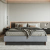 Bedframe with Wooden Slats (Light Grey) – Queen