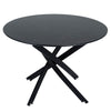 Round Marble-Effect Table – Black