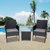 3PC Outdoor Table and Chairs Set – Black